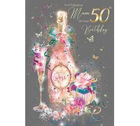 Cherry Orchard Mum 50th Birthday Card from the Grace Range complete with Gold Envelope and Gold Foil Detailing …