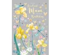 Cherry Orchard | Mum Birthday Card | Birthday card for Mum | Gorgeous Yellow Floral Design | Shimmering Gold Hearts & Finishes | Luxury Insert | Complete with Envelope