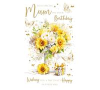 Cherry Orchard | Mum Birthday Card | Luxury Birthday card for Mum | Gorgeous Yellow Flowers & Butterflies | Gold Foil Finishes | Luxury Insert | Complete with Envelope