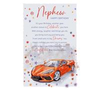 Cherry Orchard | Nephew Birthday Card | Special Birthday Card for Nephew| Artistic Sports Car Design & Sentimental Verse | Luxury Insert | Complete with Envelope