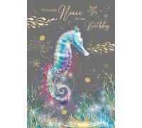 Cherry Orchard,Niece Birthday Card - Vibrant Sea Horse Design, Finished with Beautiful Foil, complete with envelope