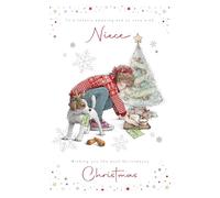Cherry Orchard | Niece Christmas Card | Christmas card for a totally Amazing Niece | Adorable Festive Design | Shimmering Foil Snowflakes | Complete with Envelope