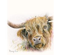 Cherry Orchard Nosey Coo Highland Cow Artist Card by Kay John