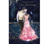 Cherry Orchard On Our Anniversary Luxury Card with Gold Foil Detailing and Gold Envelope from Grace Range