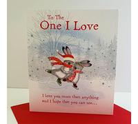 Cherry Orchard One I Love Christmas Card - Rabbit Couple