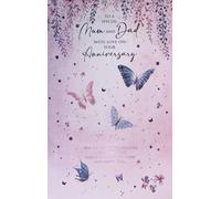 Cherry Orchard Parents Anniversary Card, Butterfly and Floral Design, Pastel Lilac with Foil Details, Heartfelt Verse