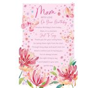 Cherry Orchard, Premium MAM Birthday Card, Heartfelt Thank You Verse for Mam - Pink Butterfly & Flower Design, Luxury Insert, Complete with Envelope