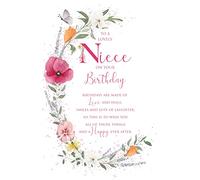 Cherry Orchard Pretty Niece Birthday Card with Gorgeous Floral Design and lovely Verse
