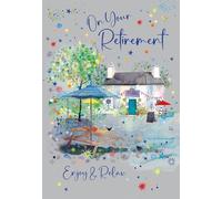 Cherry Orchard | Retirement Card | Congratulations on your Retirement | Artistic Pub Garden Design | Gold Foil Finish | Complete with Envelope