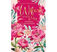 Cherry Orchard, Ruby Wedding Anniversary Card for Wife | Luxury Card for Wife 40th Anniversary | Elegant Floral Design | Premium Insert - Luxury Foil Finish
