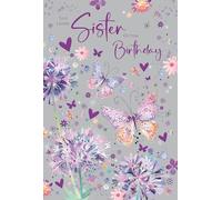 Cherry Orchard | Sister Birthday Card | Beautiful Purple Flowers & Butterflies| Birthday card for Sister | Gold Foil Hearts & Luxury Insert | Complete with Envelope