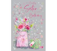 Cherry Orchard | Sister Birthday Card | Special Birthday Card for Sister | Beautiful Floral Gift Bag Design | Luxury Insert with heartfelt verse | Complete with Envelope
