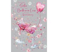 Cherry Orchard | Sister & Brother in Law Anniversary Present Card | Pink Fizz & Confetti | Gold Foil Accents | Comes with envelope included