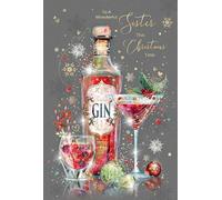 Cherry Orchard | Sister Christmas Card | Festive Gin & Cocktails | Shimmering Foil Snowflakes | Complete with Envelope