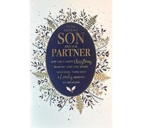 Cherry Orchard Son and Partner Christmas Card, Navy and Gold Foil Design with Festive Foliage, Luxury Holiday Greeting