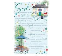 Cherry Orchard | Son Birthday Card| Birthday card for Son with Heartfelt Verse | Artistic Watercolour Design | Luxury Insert | Complete with Envelope