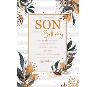 Cherry Orchard Son Birthday Card with Heartfelt Verse, Luxury Card with insert finished with Bronze Foil Detailing