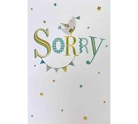 Cherry Orchard Sorry Greeting Card, Apology Theme, Foil & Embossed Finish, Cute Bird and Stars Design