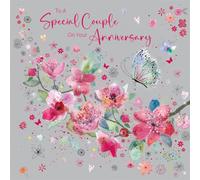 Cherry Orchard Special Couple Anniversary Card, Floral Design, Grey and Pink