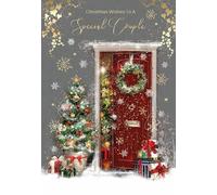 Cherry Orchard SPECIAL COUPLE Christmas card, Artistic design from the Gorgeous Grace range, finished with gold foil, comes complete with gold envelope.