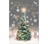 Cherry Orchard 'Special Daughter and Son in Law' Christmas Card, ChristmasTree design from the Gorgeous Grace range. Comes complete with gold envelope.