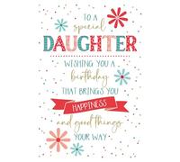Cherry Orchard Special Daughter Birthday Card Flowers, Dots, Love & Celebration - Gold Foil & Embossed Finish