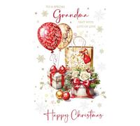 Cherry Orchard | Special Grandma Christmas Card | Christmas card for Grandma | Festive Red & Gold Design | Elegant Gold Foil Finish | Complete with Envelope