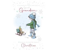 Cherry Orchard 'Special Grandson' Christmas card, Artistic design for Juvenile Grandson, finished with foil comes complete with envelope.