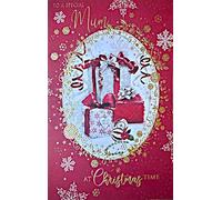 Cherry Orchard Special Mum Christmas Card, Large Format Greeting Card with Gold Foil Snowflakes, Festive Gifts Design
