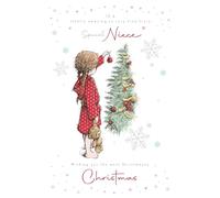 Cherry Orchard 'Special Niece' Christmas card, Artistic juvenile design, complete with envelope, and finished with foil detailing.