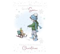 Cherry Orchard 'Special Son' Christmas card, Artistic design for Juvenile Son, finished with foil comes complete with envelope.
