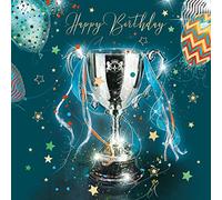 Cherry Orchard Sporting Trophy Luxury Happy Birthday Greeting Card with Gold Foil detailing and Gold Envelope from
