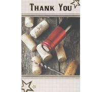 Cherry Orchard Thank You Card, Wine Bottle & Corks Design, Rustic Style, Blank Inside, Greeting Card