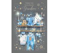 Cherry Orchard Thank You For Our Grandson Greeting Card with Gold Foil and Gold Envelope
