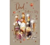 Cherry Orchard | To a Great Dad Father's Day Card | Beer Bottle Design | Gold Foil Stars & Luxury Insert | Complete with Envelope