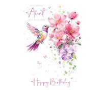 Cherry Orchard To a Special Aunt Birthday Card, with Beautiful Floral design, comes complete with Envelope.