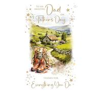Cherry Orchard | To an Amazing Dad Father's Day Card | Countryside Walking Design | Gold Foil Stars & Luxury Insert | Complete with Envelope