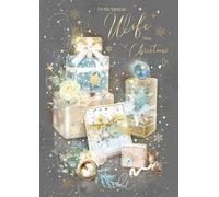 Cherry Orchard 'To My Special Wife This Christmas' Christmas Card - Stunning Luxury Card for Christmas with Elegant Present Design - Grace Range - Comes with Gold Envelope 173 x 247 mm