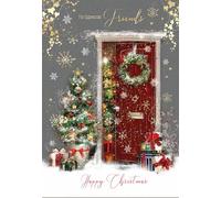 Cherry Orchard 'To Special Friends' Christmas Card - Stunning Luxury Card for Christmas Doorway Design - Grace Range - Comes with Gold Envelope - 143 x 210 mm
