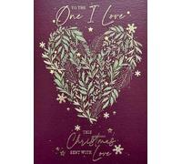 Cherry Orchard To the One I Love Christmas Card, Heart Leaf Design with Gold Foil, Romantic Verse