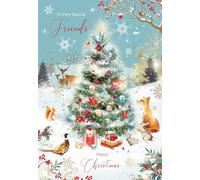 Cherry Orchard 'To Very Special Friends' Christmas Card from Pretty Christmas tree and animals design with foil text and finishes. Comes complete with Envelope