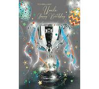 Cherry Orchard Uncle Happy Birthday Card with trophy/sports design from the Grayson Range complete with Gold Envelope and Gold Foil Detailing