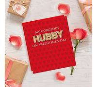 Cherry Orchard Valentine's Day Card for Husband, Red and Gold Foil Heart Design with Gorgeous Hubby Message