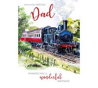 Cherry Orchard Very Special Dad Birthday Large Card - Steam Train Countryside