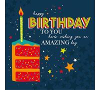 Cherry Orchard Vibrant Male Happy Birthday Cards for Him, finished with Cold Foil and Embossing (CAKE)