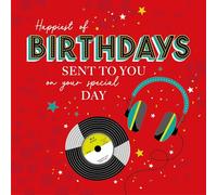 Cherry Orchard Vibrant Male Happy Birthday Cards for Him, finished with Cold Foil and Embossing (MUSIC)