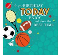 Cherry Orchard Vibrant Male Happy Birthday Cards for Him, finished with Cold Foil and Embossing (SPORTS)
