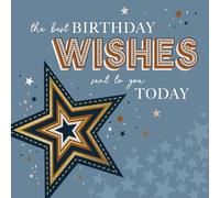 Cherry Orchard Vibrant Male Happy Birthday Cards for Him, finished with Cold Foil and Embossing (STARS)