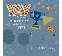 Cherry Orchard Vibrant Male Happy Birthday Cards for Him, finished with Cold Foil and Embossing (WINNER)