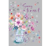 Cherry Orchard | Wedding Regret Card | Wedding RSVP | Sorry to Miss It | Golden Champagne Flutes & Balloons | Small Card | Complete with Envelope